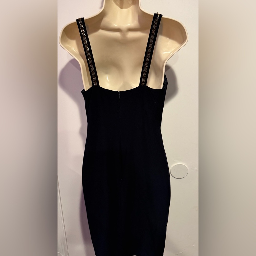 Adam Elegant Black Dress with Gold Accents - Picture 3 of 5